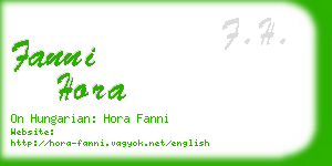 fanni hora business card